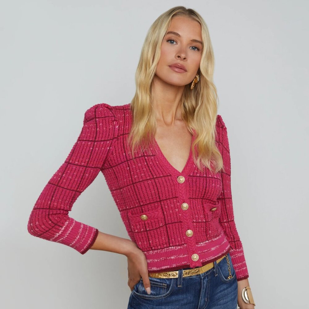 L' Agence Jenni Cardigan Pink Multi